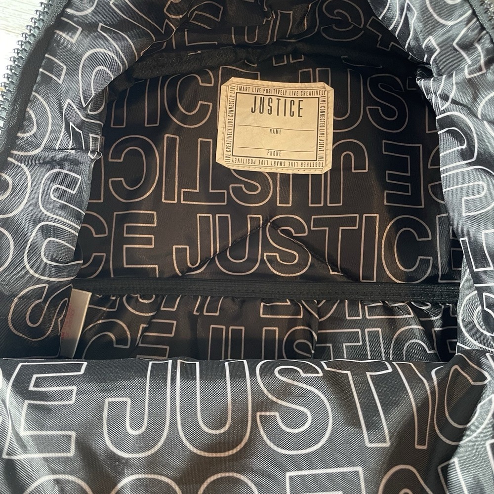 Justice Holographic Paint Splatter Backpack Girls School Bag Est. 2004 Exclusive - Picture 5 of 6